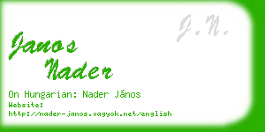 janos nader business card